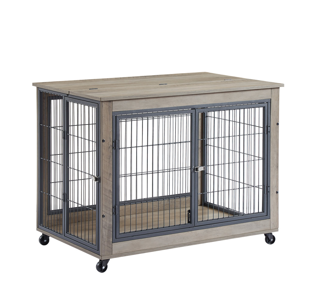 Wooden Dog Crate Side Table
