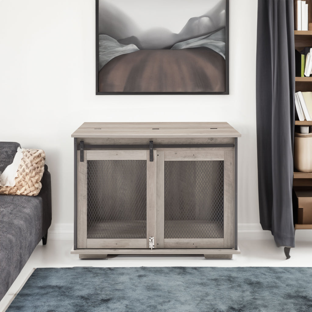 Farmhouse Wooden Dog Crate Furniture