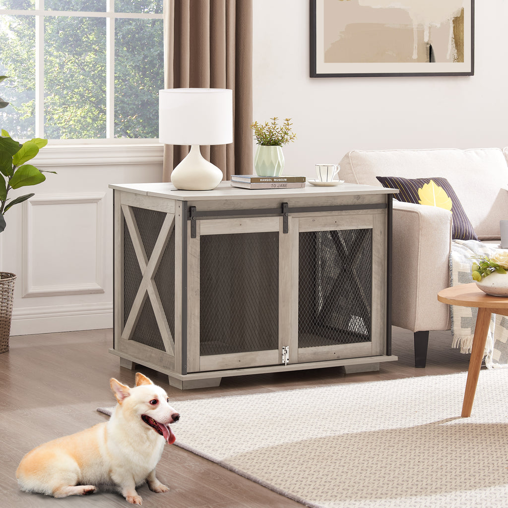 Farmhouse Wooden Dog Crate Furniture