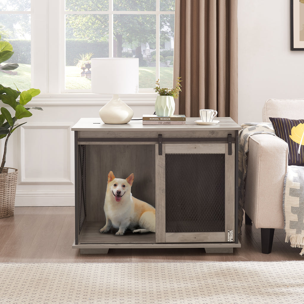 Farmhouse Wooden Dog Crate Furniture
