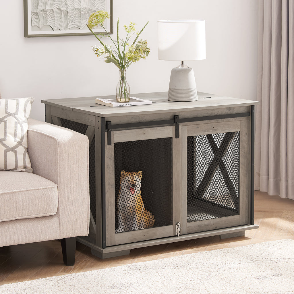 Farmhouse Wooden Dog Crate Furniture