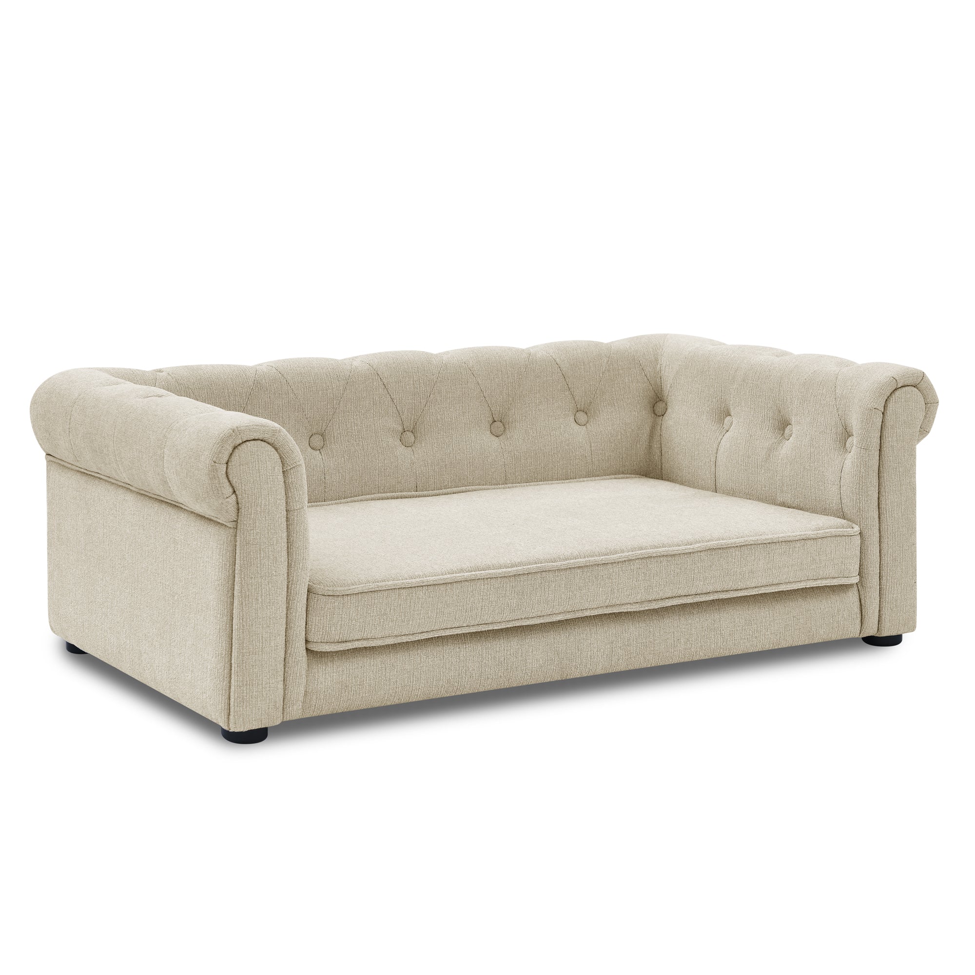 Elegant Beige Elevated Dog Sofa Bed for Medium & Large Dogs