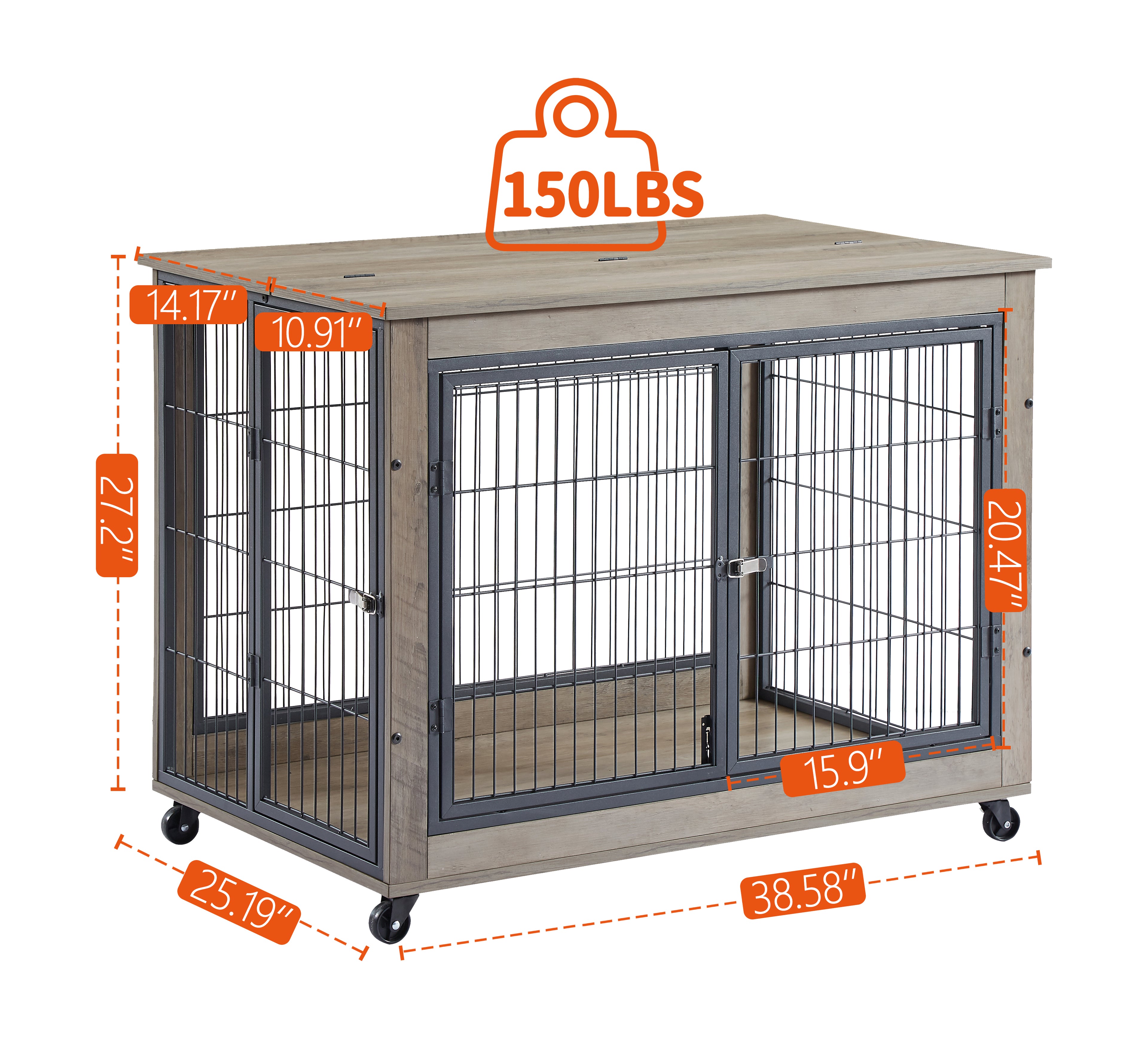 Wooden Dog Crate Side Table