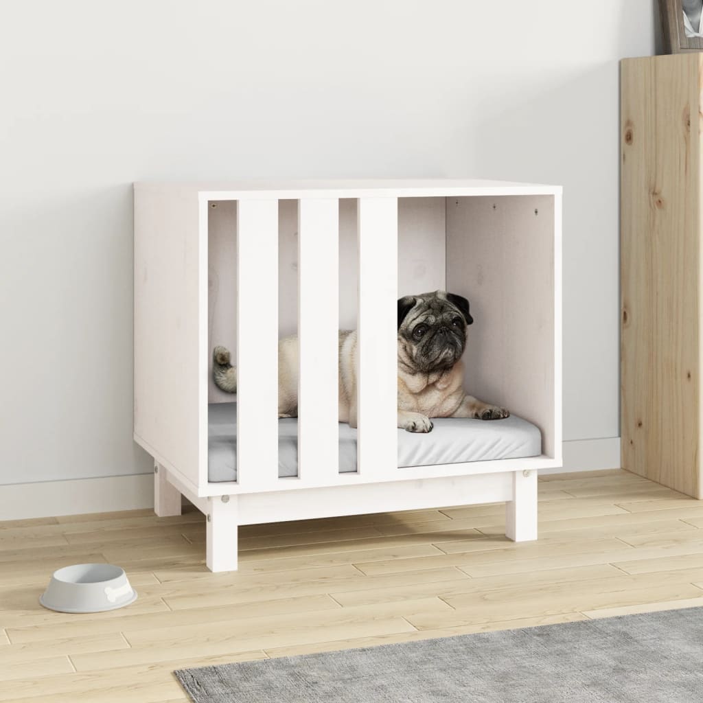 Vidaxl dog kennel 60x45x57 cm solid pine wood white