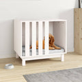 Vidaxl dog kennel 70x50x62 cm solid pine wood white