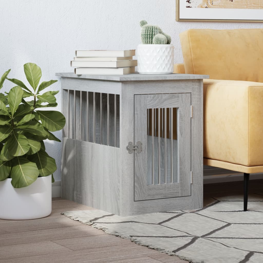 Vidaxxl dog crate 45x62x59 cm engineered wood gray sonoma