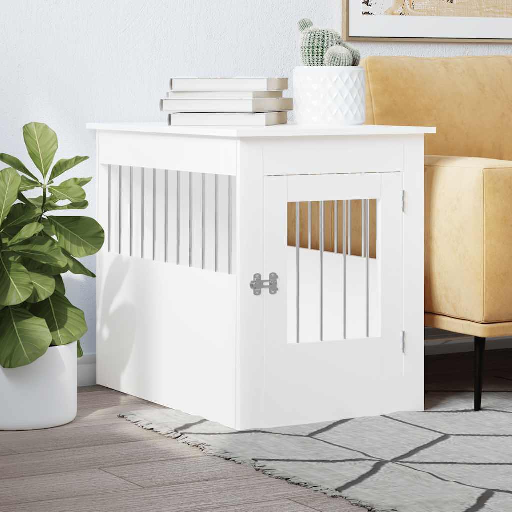 Vidaxxl dog crate 55x80x68 cm engineered wood white