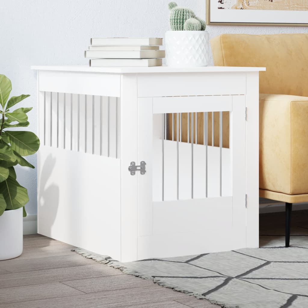Vidaxxl dog crate 64.5x80x71 cm engineered wood white
