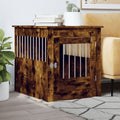 Vidaxxl dog crate 64.5x80x71 cm processed wood, smoked oak