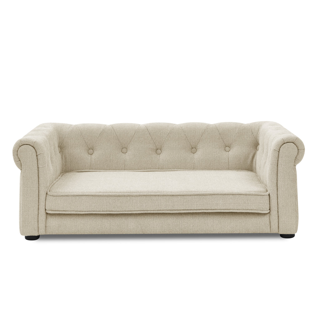 Elegant Beige Elevated Dog Sofa Bed for Medium & Large Dogs