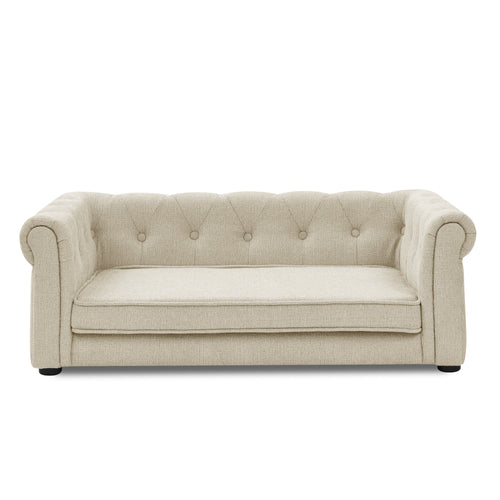 Elegant Beige Elevated Dog Sofa Bed for Medium & Large Dogs