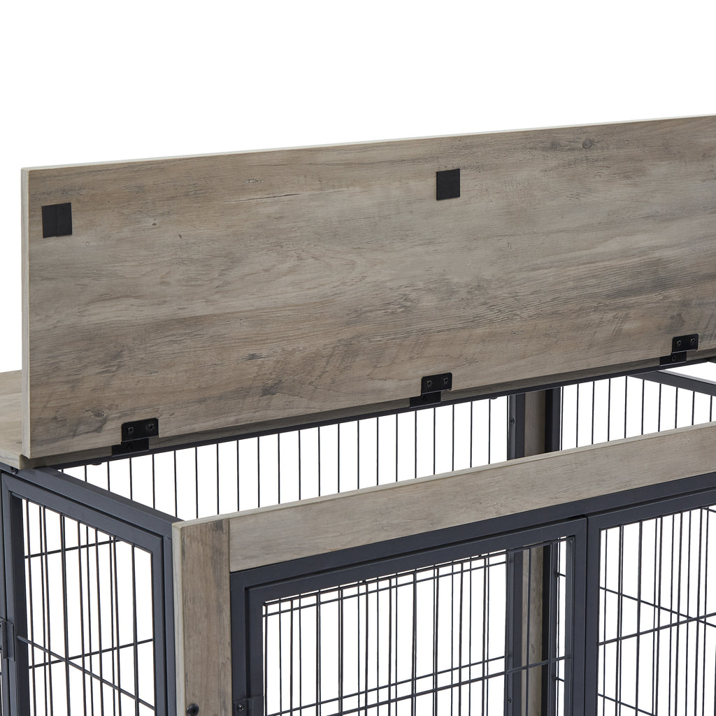 Wooden Dog Crate Side Table