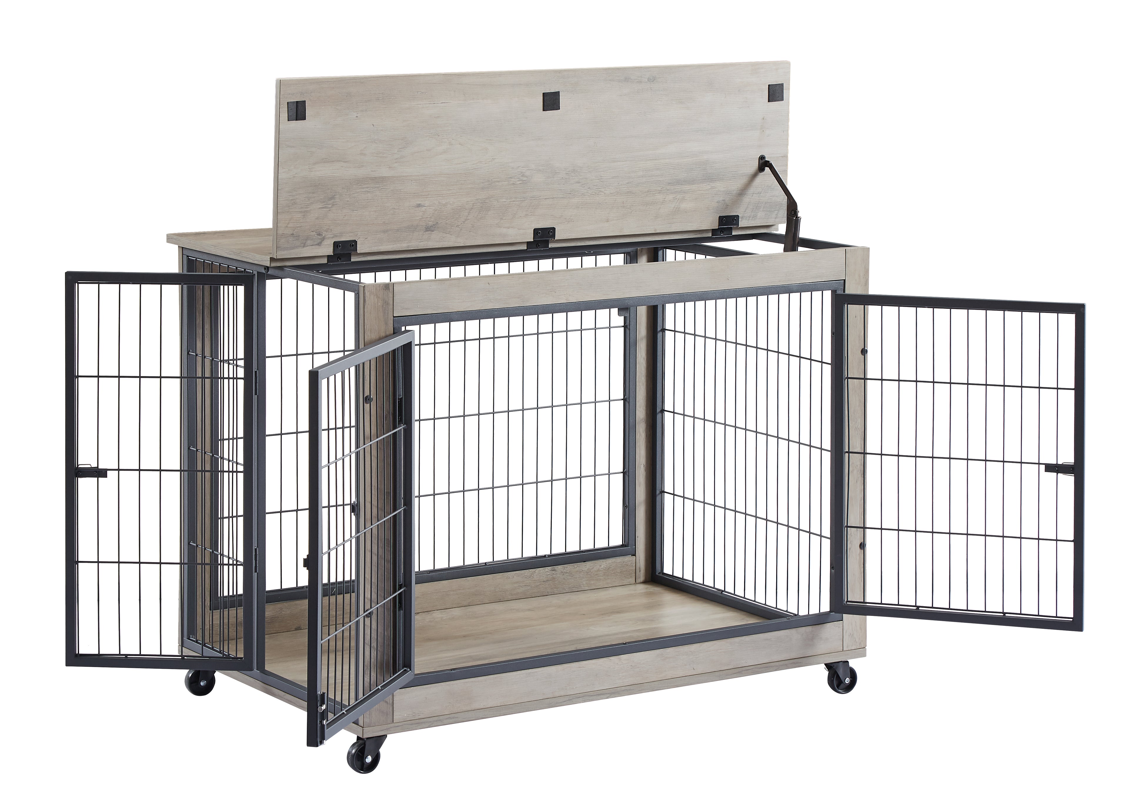 Wooden Dog Crate Side Table