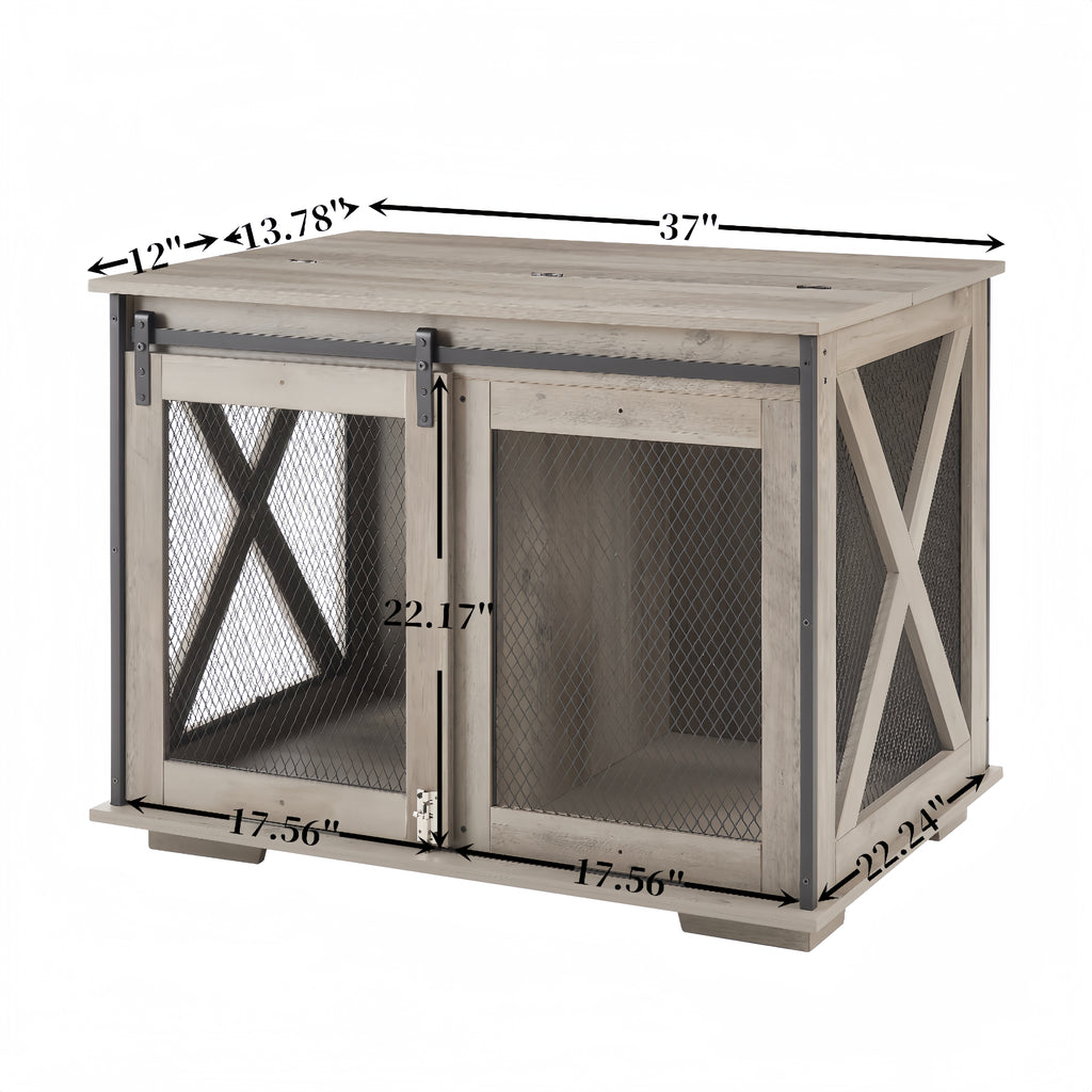Farmhouse Wooden Dog Crate Furniture