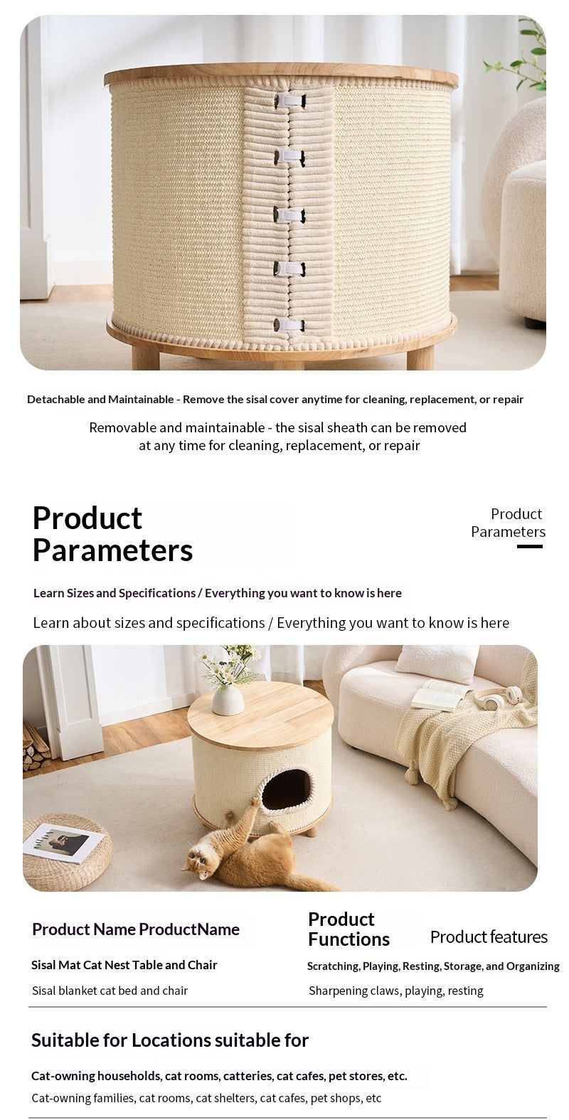 A Cat Tree Style Coffee Table Shared By Humans And Pets