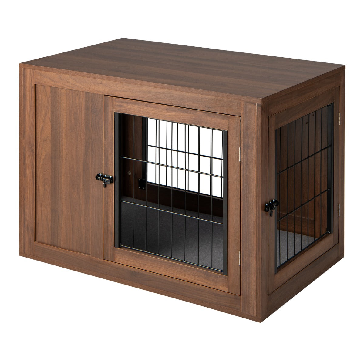 Luxury Walnut Dog Crate with Premium Cushion